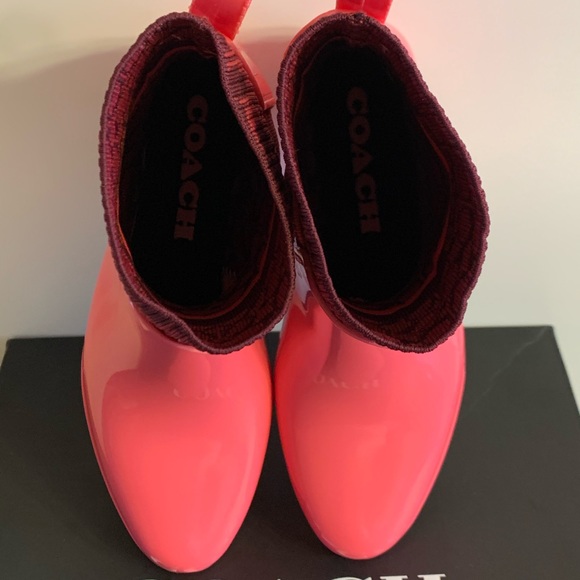 Brand New Coach Rivington Rubber Short Rain Boots 7 B/Narrow Fit/Size Up - Picture 12 of 12